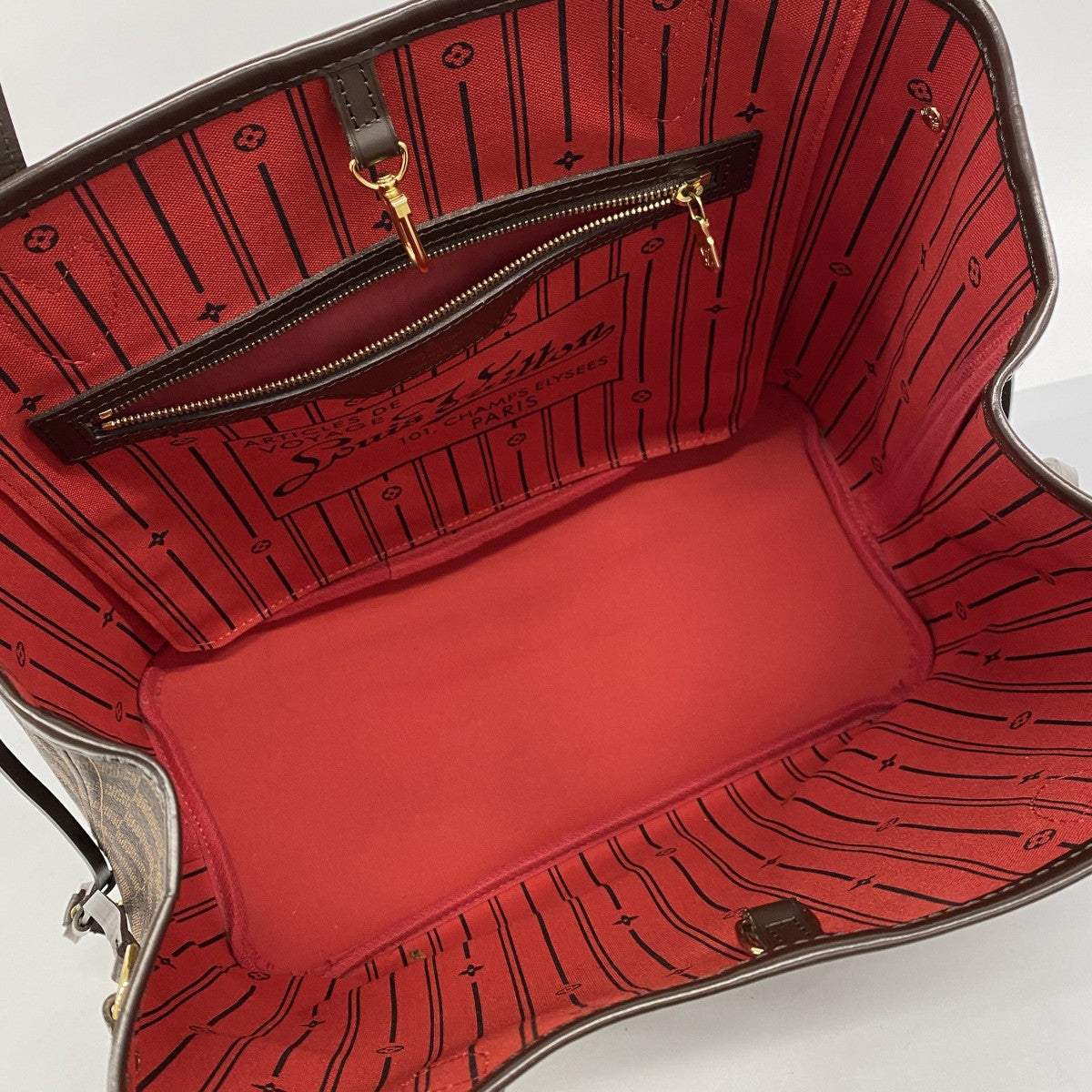 【6fe6367】ルイヴィトン トートバッグ ダミエ ネヴァーフルMM N51105 エベヌ【中古】レディース