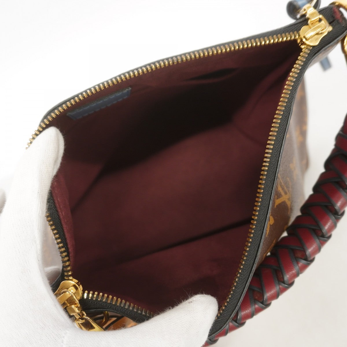 【6fe6388】ルイヴィトン ハンドバッグ モノグラム ミニジップドホーボー M55090 ブラウン 2wayバッグ【中古】レディース