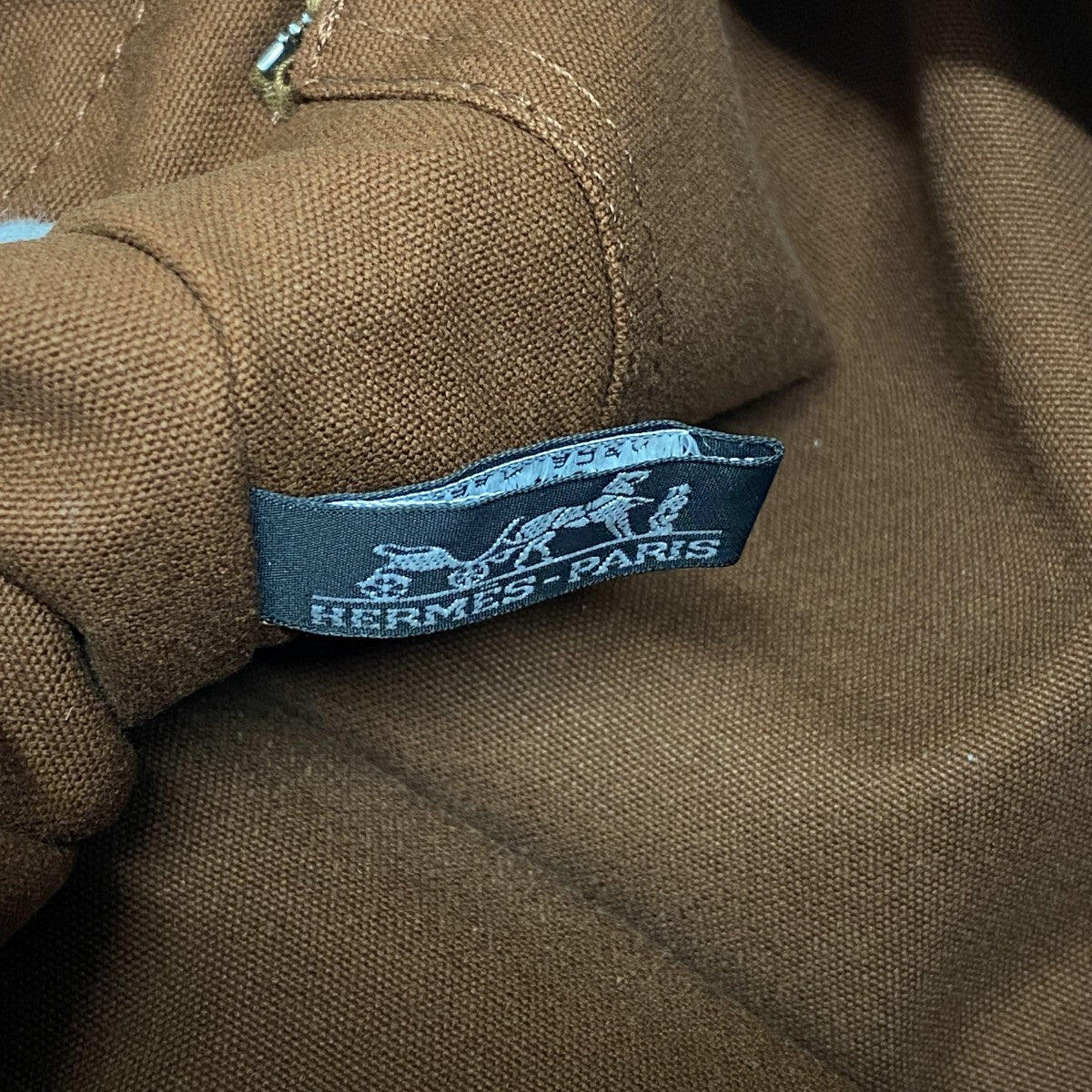 【6fe6396-k】エルメス トートバッグ フールトゥMM キャンバス ブラウン シルバー金具【中古】メンズ レディース ユニセックス