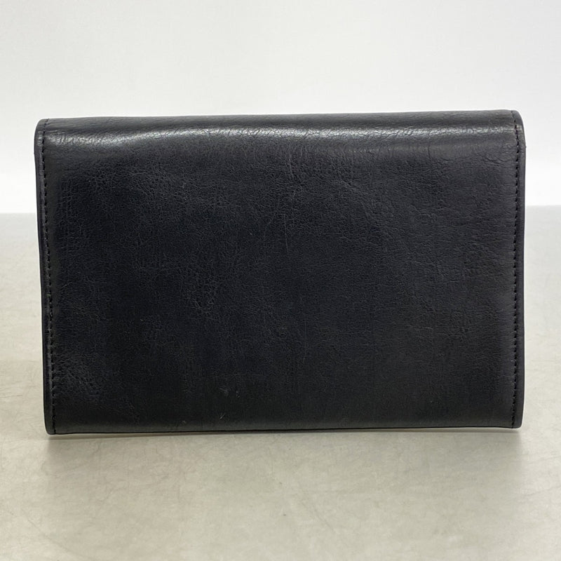 【6fe6404-k】シャネル 財布 ラムスキン ブラック シルバー金具【中古】レディース