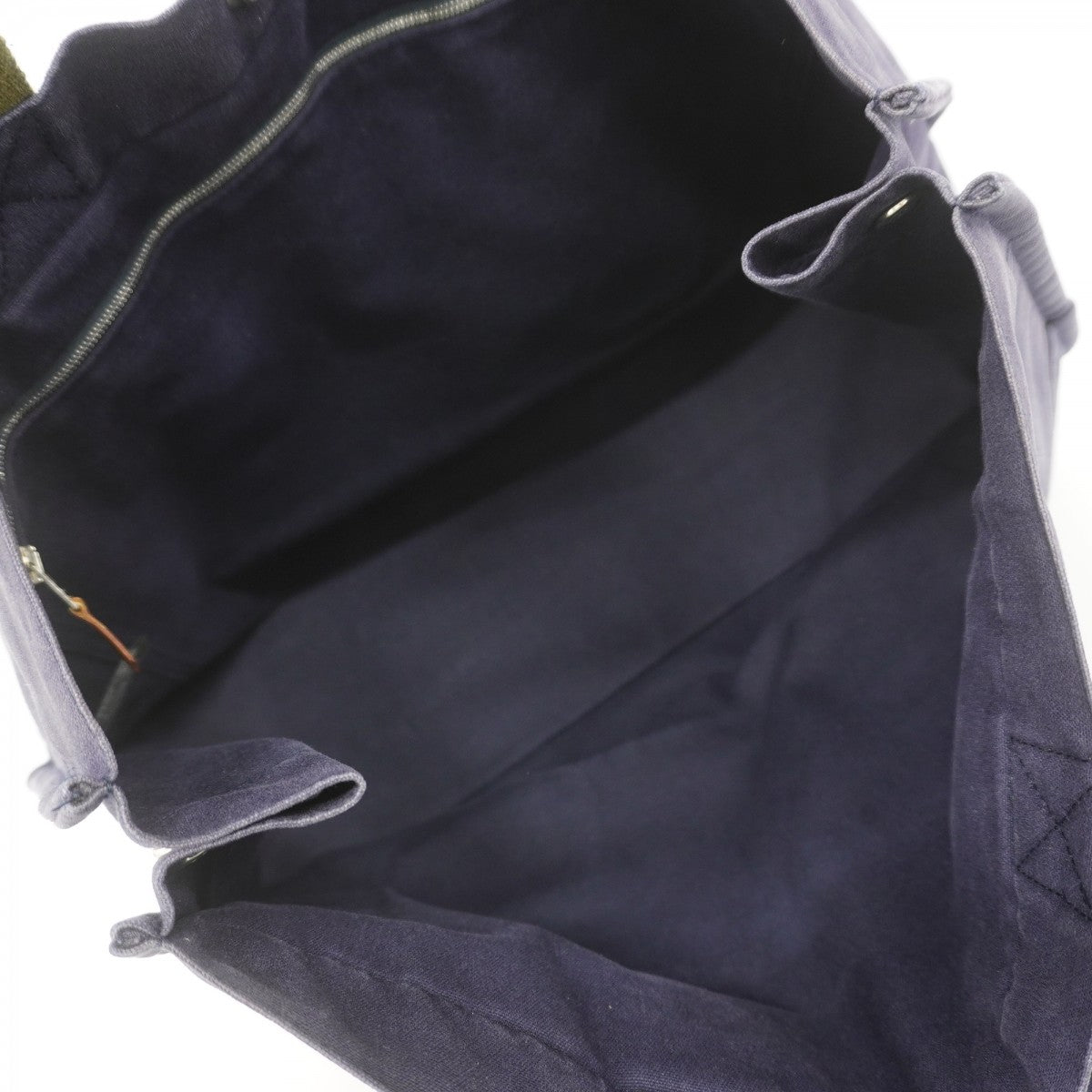 【6fe6411】エルメス トートバッグ フールトゥMM キャンバス ネイビー シルバー金具【中古】レディース