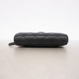 【6fe6418】シャネル 財布 マトラッセ ラムスキン ブラック シルバー金具【中古】レディース