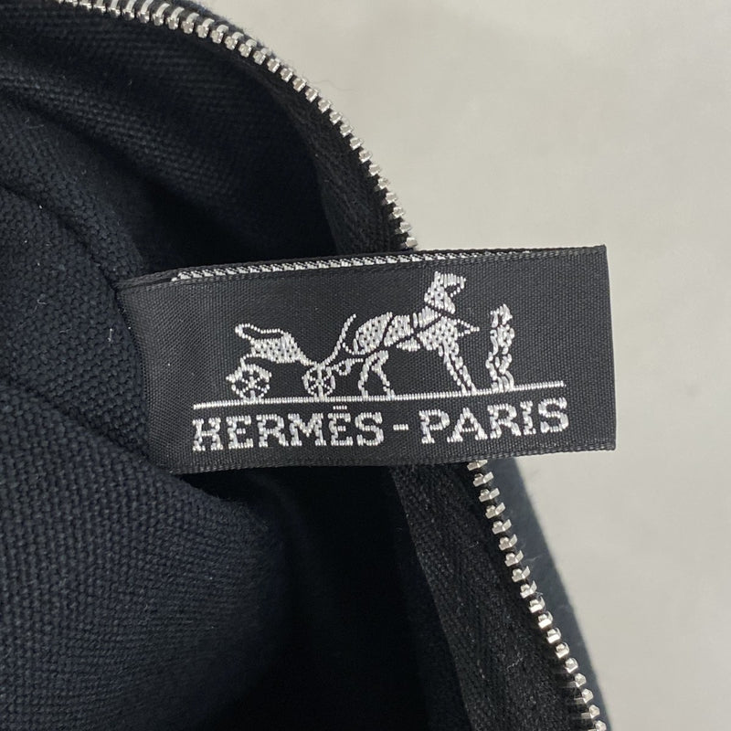 【6fe6420】エルメス トートバッグ ボラボラPM キャンバス ブラック シルバー金具【中古】レディース