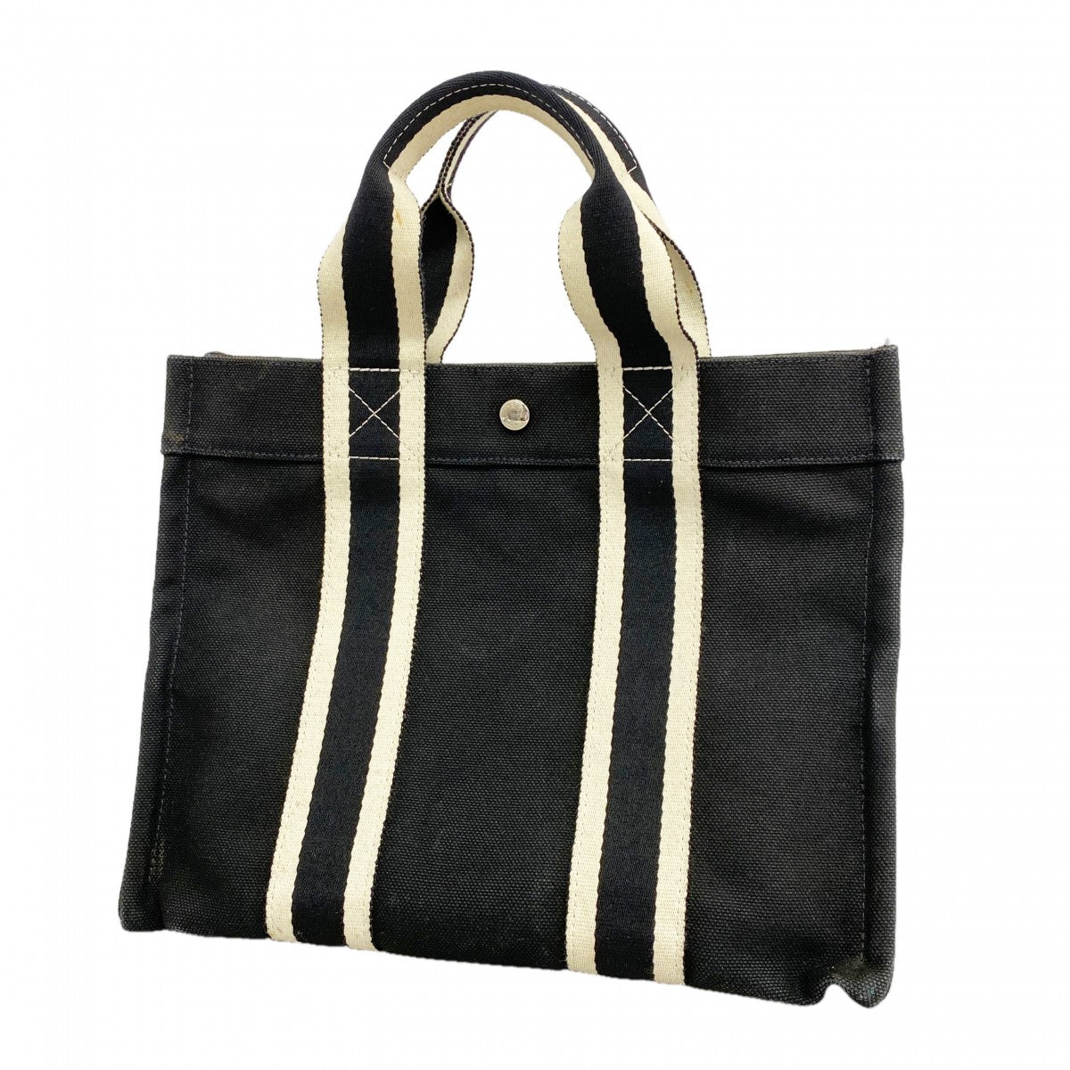 【6fe6420】エルメス トートバッグ ボラボラPM キャンバス ブラック シルバー金具【中古】レディース