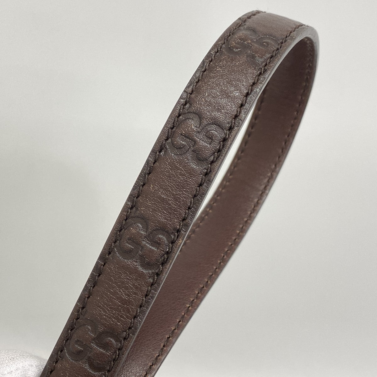 【6fe6421】グッチ ショルダーバッグ グッチシマ 257296 キャンバス ブラウン シャンパンゴールド金具【中古】レディース