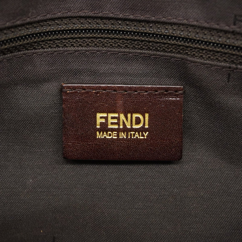 【6fe6440】フェンディ ハンドバッグ ズッカ キャンバス ブラウン シャンパンゴールド金具【中古】レディース