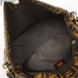 【6fe6440】フェンディ ハンドバッグ ズッカ キャンバス ブラウン シャンパンゴールド金具【中古】レディース