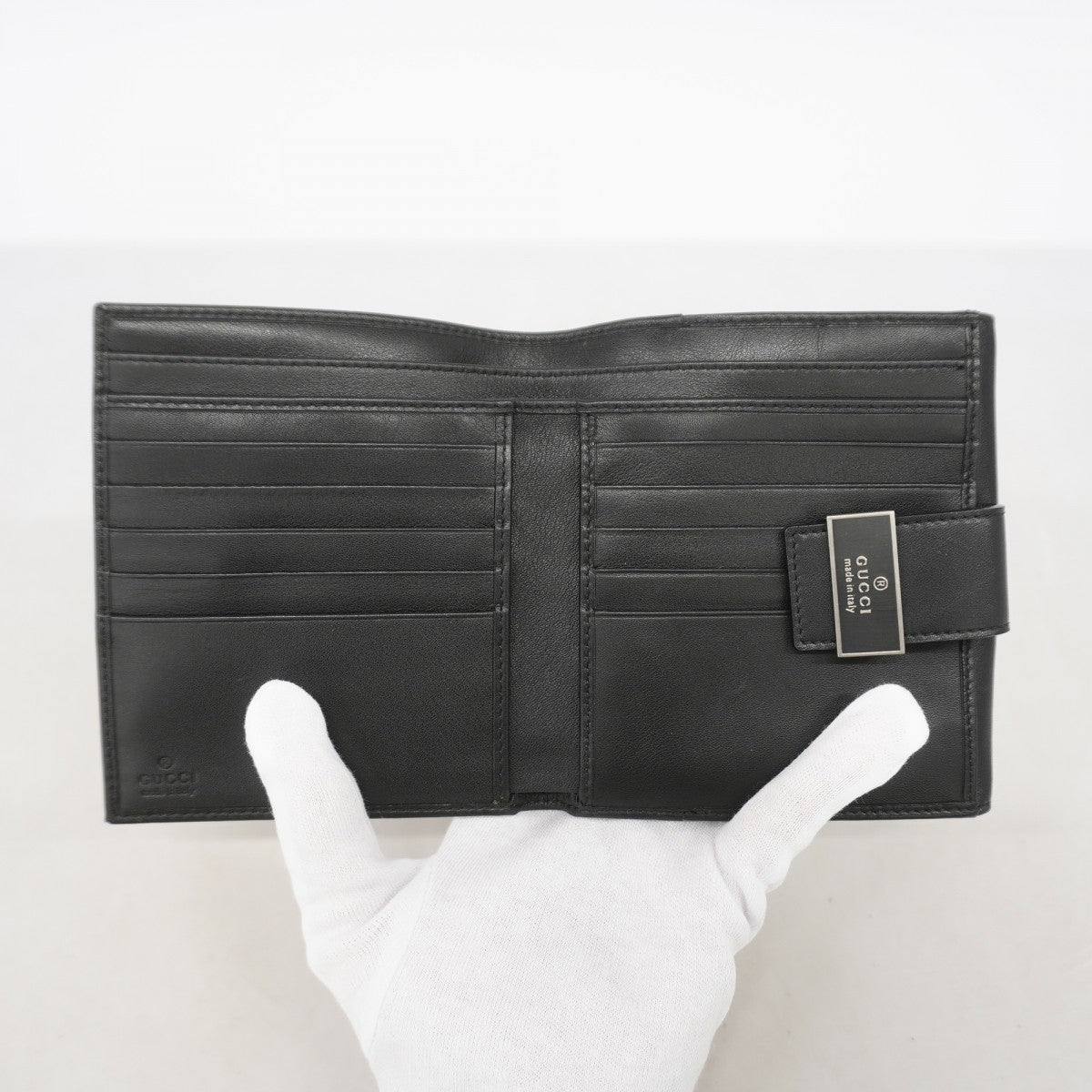 【6fe6442】グッチ 財布 035 4276 2100 レザー ブラック シルバー金具【中古】メンズ レディース ユニセックス