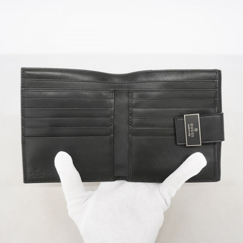 【6fe6442】グッチ 財布 035 4276 2100 レザー ブラック シルバー金具【中古】メンズ レディース ユニセックス