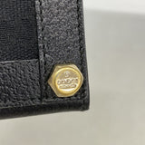【6fe6445】グッチ カードケース GGキャンバス 154165 キャンバス ブラック ゴールド金具【中古】メンズ レディース ユニセックス
