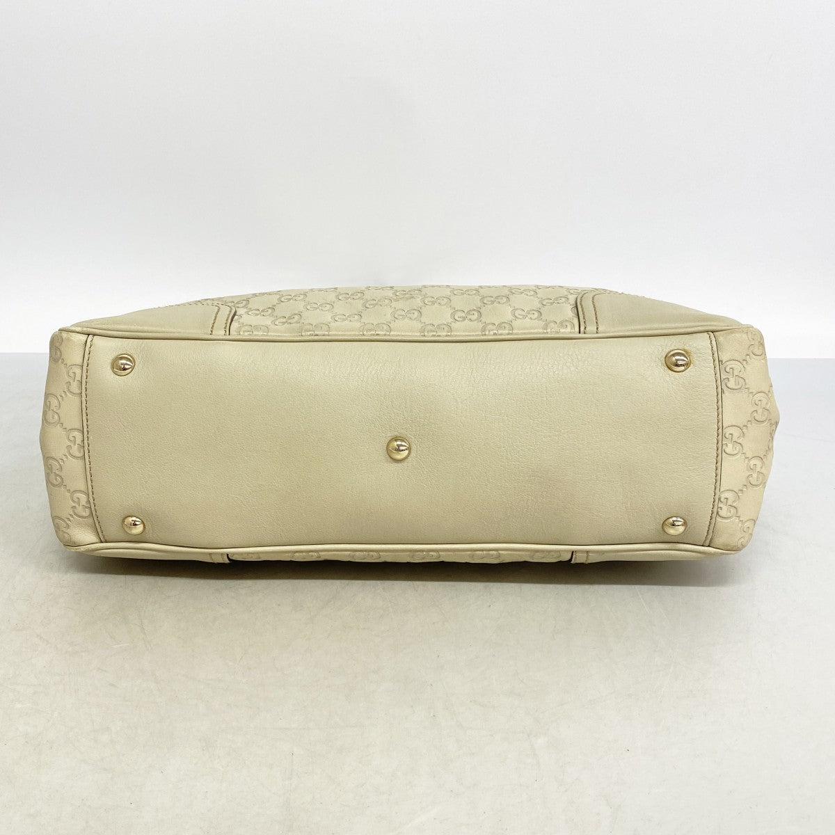 【6fe6488】グッチ トートバッグ グッチシマ 177052 レザー ベージュ シャンパンゴールド金具【中古】レディース