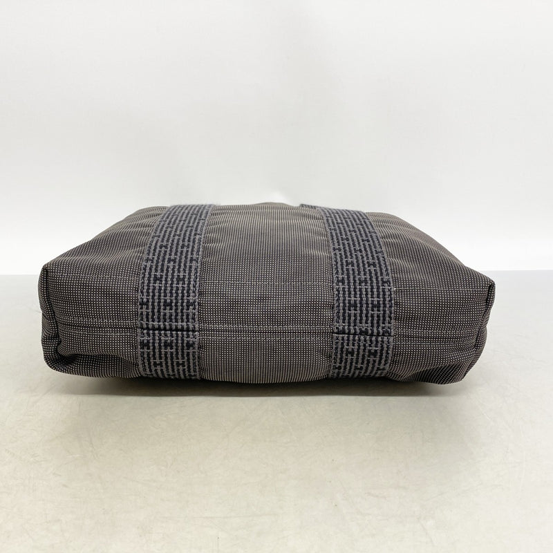 【6fe6489】エルメス トートバッグ エールラインカバス キャンバス グレー シルバー金具【中古】メンズ レディース ユニセックス