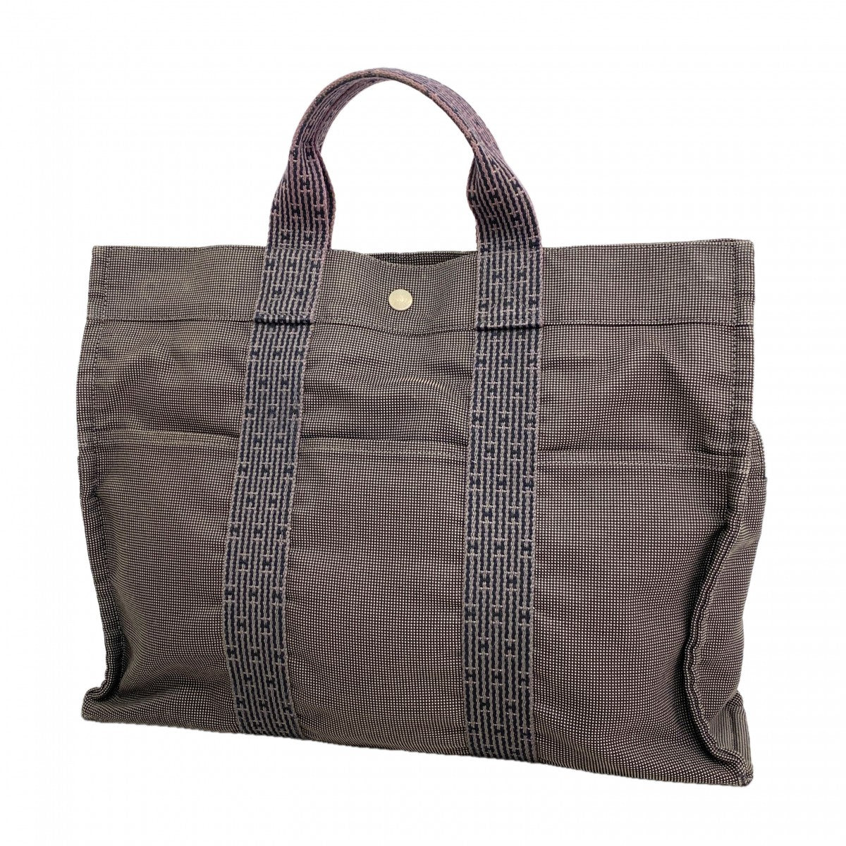 【6fe6490】エルメス トートバッグ エールラインMM キャンバス グレー シルバー金具【中古】メンズ レディース ユニセックス