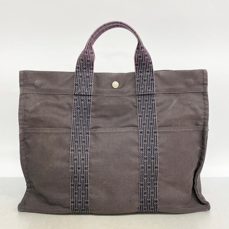 【6fe6490】エルメス トートバッグ エールラインMM キャンバス グレー シルバー金具【中古】メンズ レディース ユニセックス