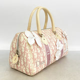 【6fe6494】クリスチャンディオール ハンドバッグ トロッター PVC ピンク シルバー金具【中古】レディース
