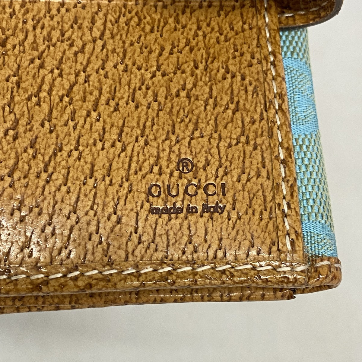 【6fe6502】グッチ 財布 GGキャンバス 115094 キャンバス ライトブルー シルバー金具【中古】レディース