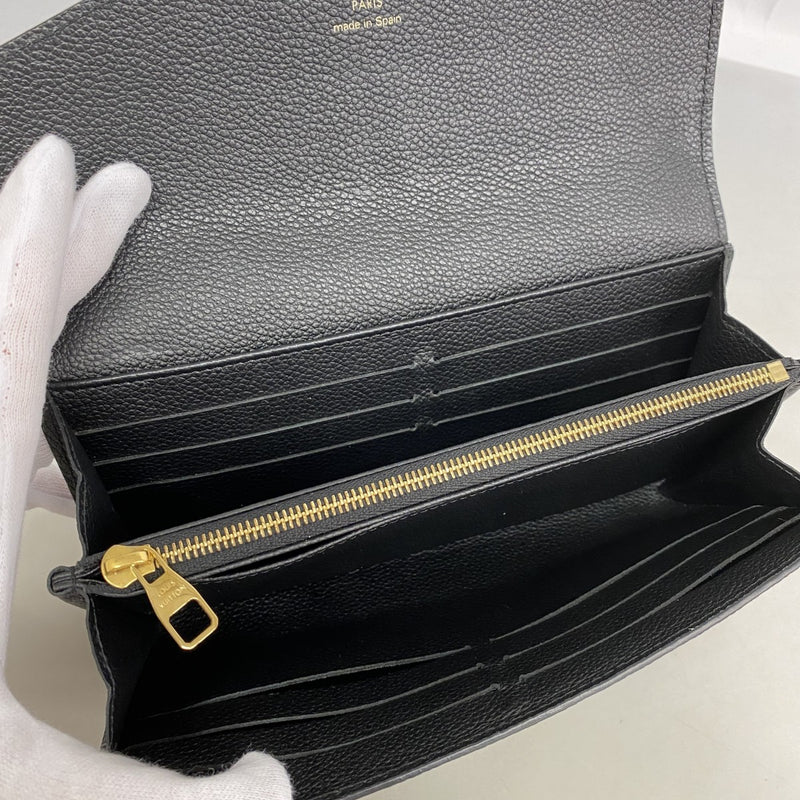 【6fe6535】ルイヴィトン 長財布 モノグラム・アンプラント バイカラー ポルトフォイユサラ M80496 ブラック ベージュ【中古】レディース