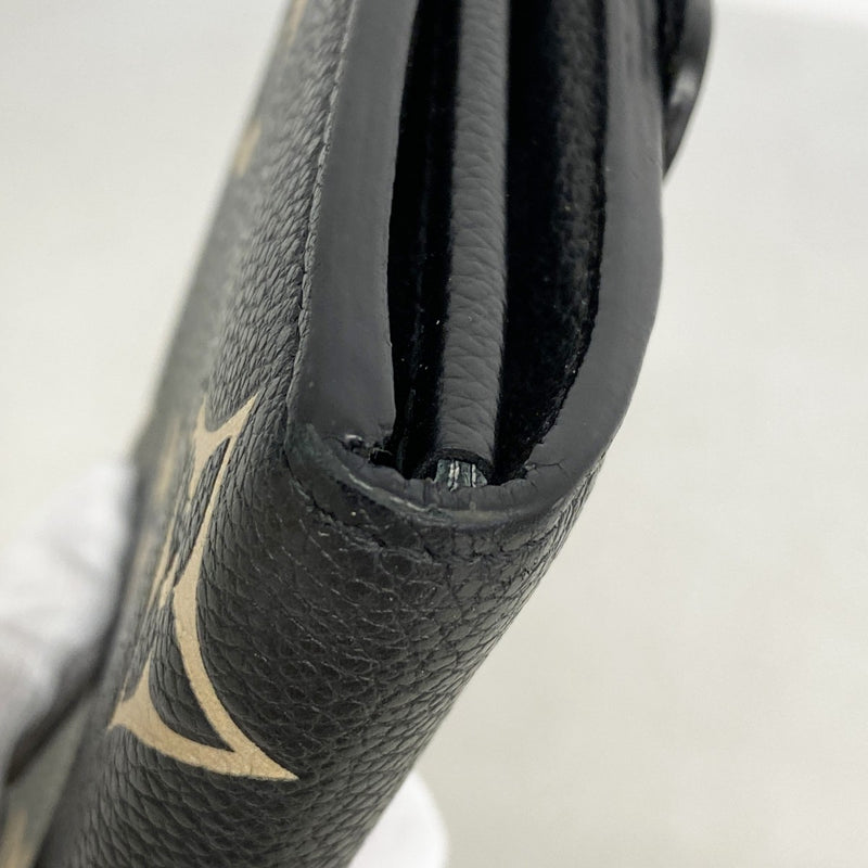 【6fe6535】ルイヴィトン 長財布 モノグラム・アンプラント バイカラー ポルトフォイユサラ M80496 ブラック ベージュ【中古】レディース