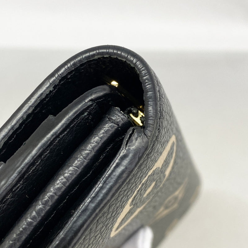 【6fe6535】ルイヴィトン 長財布 モノグラム・アンプラント バイカラー ポルトフォイユサラ M80496 ブラック ベージュ【中古】レディース
