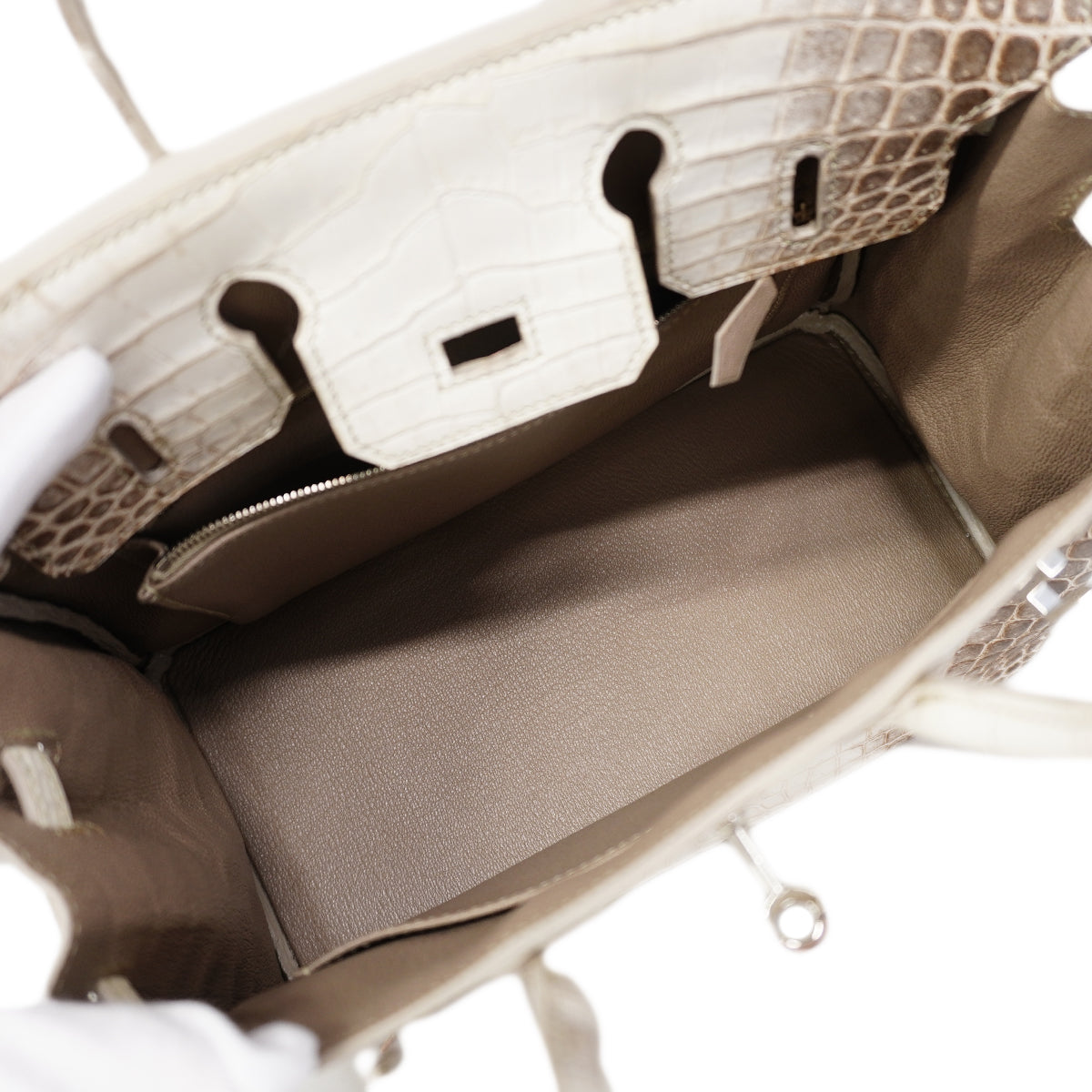 【6fe6557-g】エルメス ハンドバッグ バーキン25 ニロティカスマット ヒマラヤ シルバー金具 T刻印【中古】レディース
