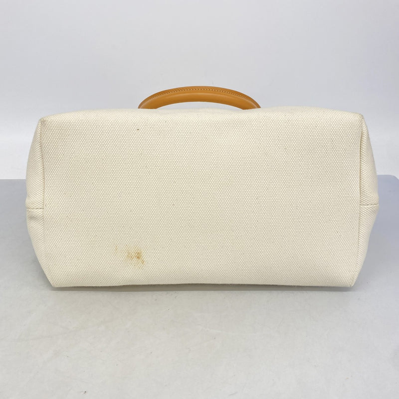 【6fe6558】セリーヌ トートバッグ ホリゾンタルカバ キャンバス ベージュ ゴールド金具【中古】レディース