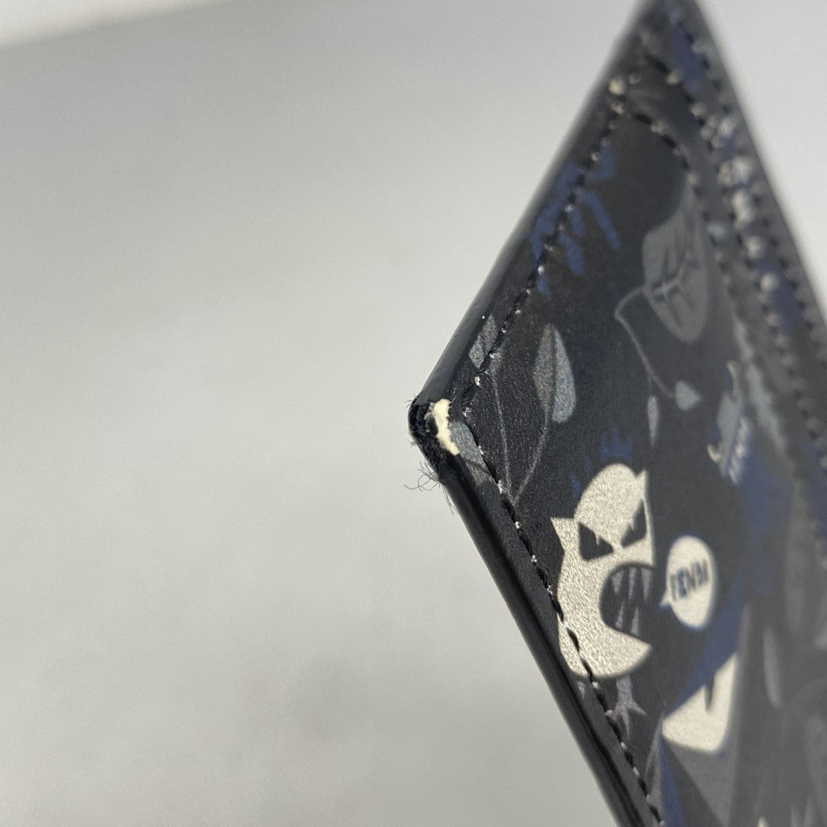 【6fe6562】フェンディ カードケース モンスター レザー ブラック シルバー金具【中古】メンズ レディース ユニセックス