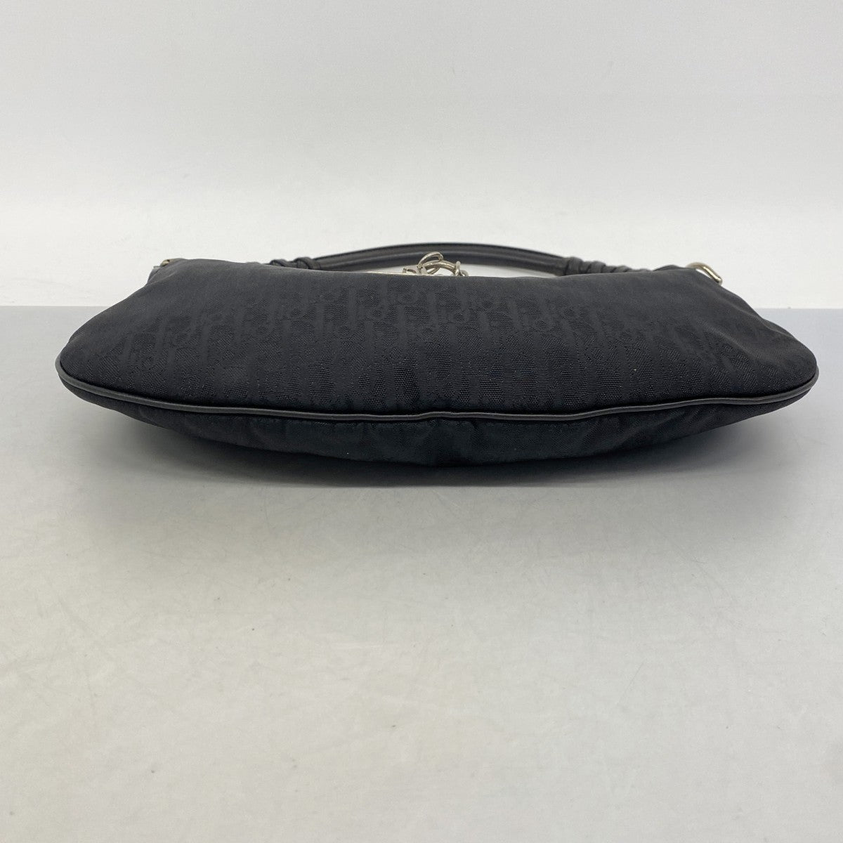 【6fe6564】クリスチャンディオール ショルダーバッグ トロッター ナイロン ブラック シルバー金具【中古】レディース
