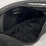 【6fe6564】クリスチャンディオール ショルダーバッグ トロッター ナイロン ブラック シルバー金具【中古】レディース