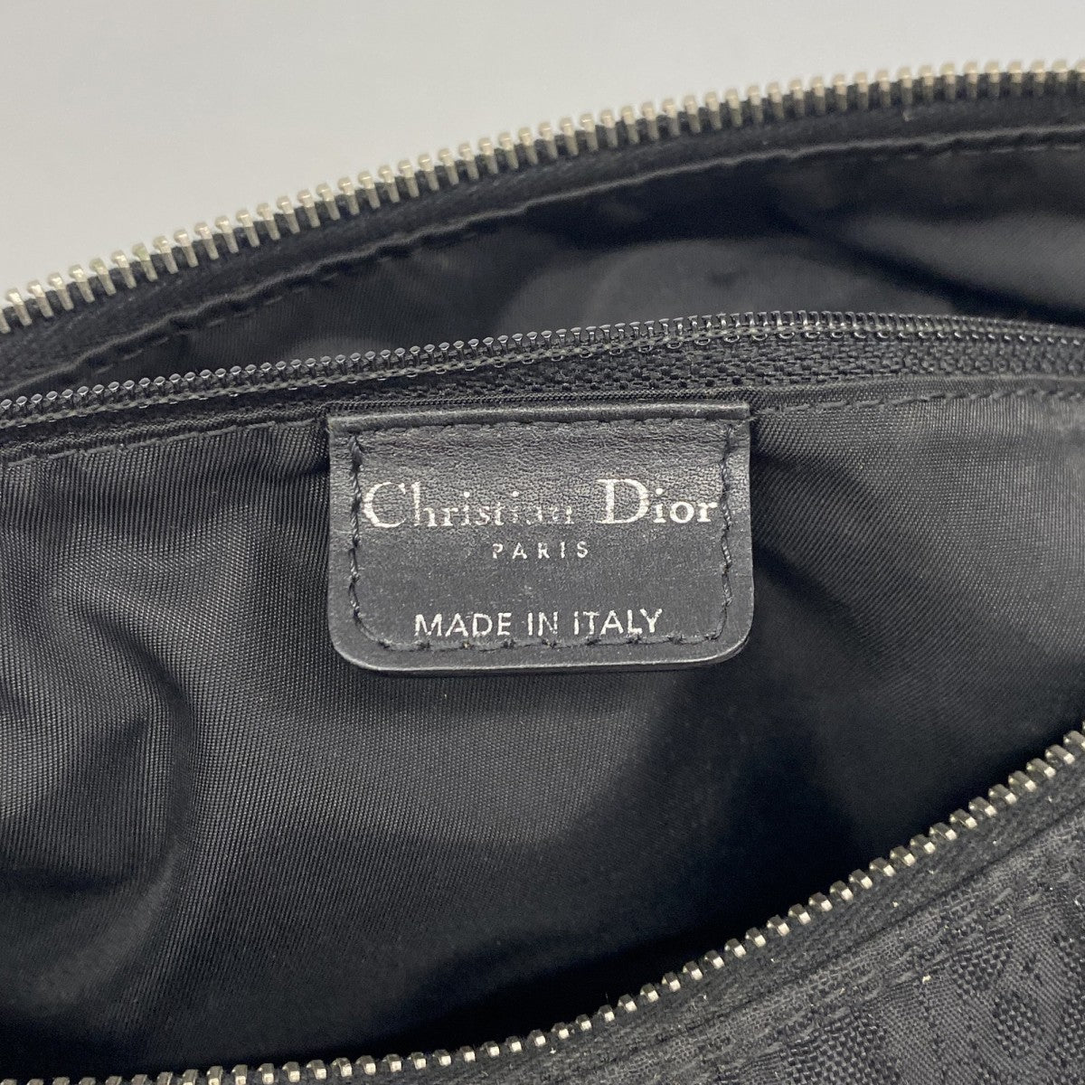 【6fe6564】クリスチャンディオール ショルダーバッグ トロッター ナイロン ブラック シルバー金具【中古】レディース