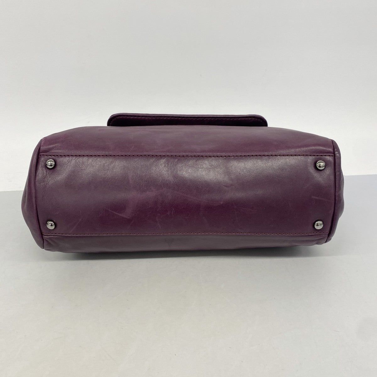 【6fe6578-h】シャネル ショルダーバッグ チェーンショルダー ラムスキン パープル シルバー金具【中古】レディース