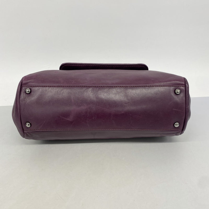 【6fe6578-h】シャネル ショルダーバッグ チェーンショルダー ラムスキン パープル シルバー金具【中古】レディース