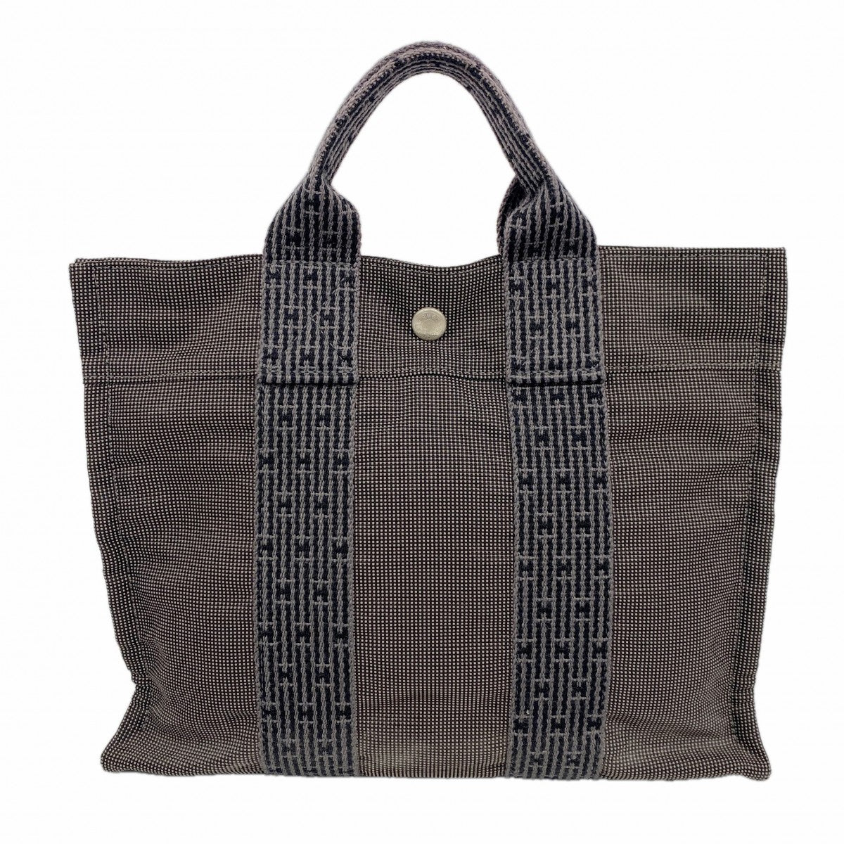 【6fe6583】エルメス ハンドバッグ エールラインPM キャンバス グレー シルバー金具【中古】レディース