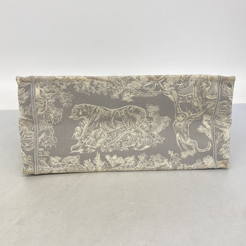 【6fe6600】クリスチャンディオール トートバッグ ブックトート キャンバス グレー【中古】レディース