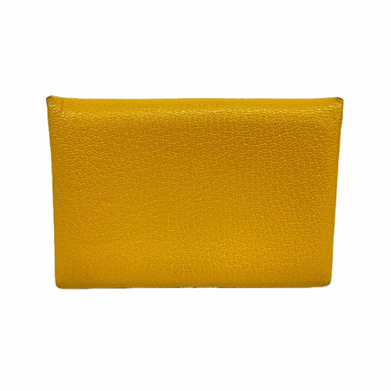 【6fe6604】エルメス コインケース カルヴィ シェブルミゾル ジョーヌアンブル シルバー金具 C刻印【中古】メンズ レディース ユニセックス