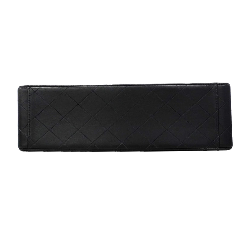 【6fe6607】シャネル ショルダーバッグ デカマトラッセ チェーンショルダー ラムスキン ブラック ゴールド金具【中古】レディース