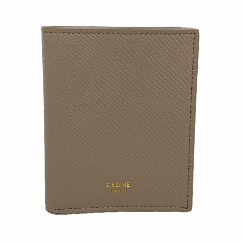 【6fe6615】セリーヌ 財布 レザー グレージュ ゴールド金具【中古】レディース