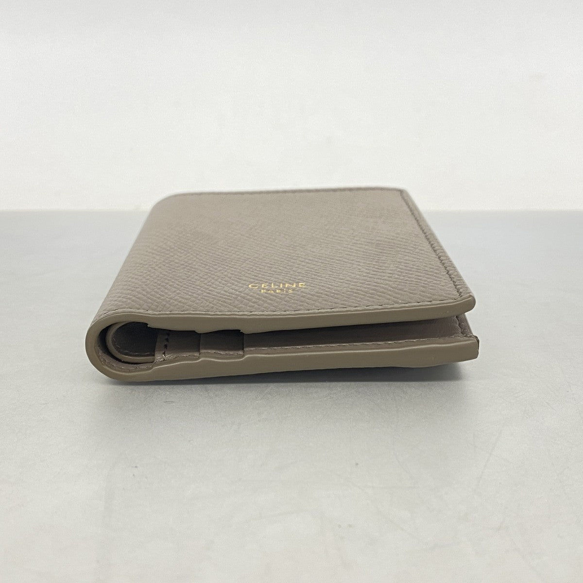 【6fe6615】セリーヌ 財布 レザー グレージュ ゴールド金具【中古】レディース