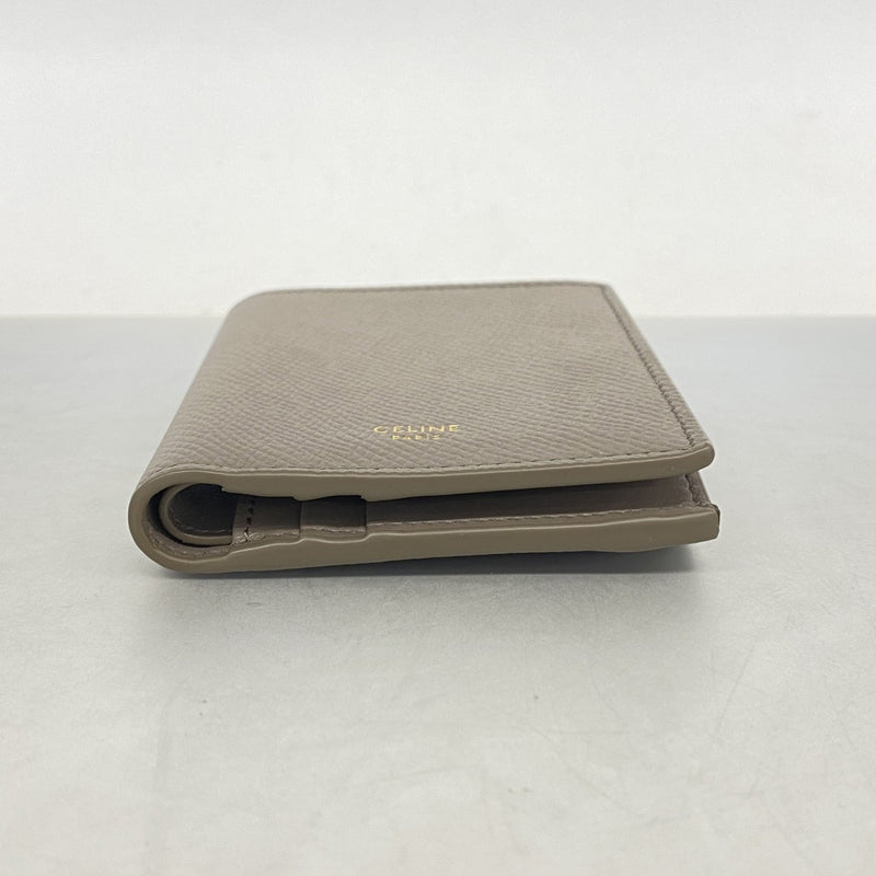 【6fe6615】セリーヌ 財布 レザー グレージュ ゴールド金具【中古】レディース