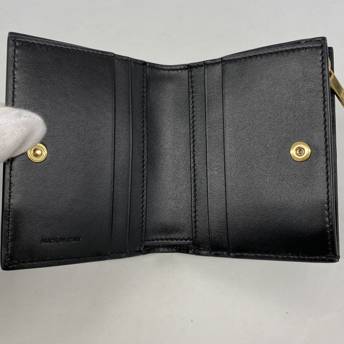 【6fe6616】セリーヌ 財布 レザー ブラック ゴールド金具【中古】レディース
