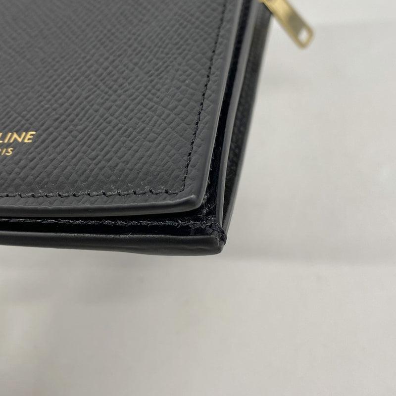 【6fe6616】セリーヌ 財布 レザー ブラック ゴールド金具【中古】レディース