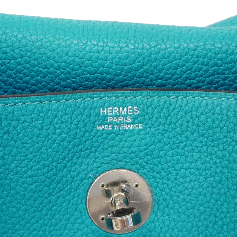 【6fe6617】エルメス ハンドバッグ リンディ30 トリヨンクレマンス ターコイズ シルバー金具 □R刻印 2wayバッグ【中古】レディース