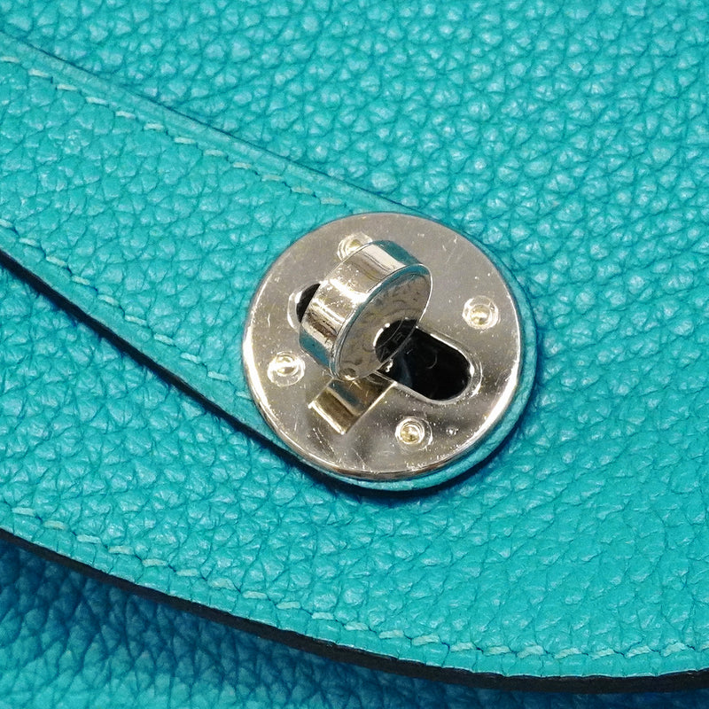 【6fe6617】エルメス ハンドバッグ リンディ30 トリヨンクレマンス ターコイズ シルバー金具 □R刻印 2wayバッグ【中古】レディース