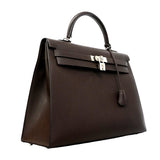 【6fe6619】エルメス ハンドバッグ ケリー35 ヴォーエプソン エコルセ シルバー金具 □N刻印 2wayバッグ【中古】レディース