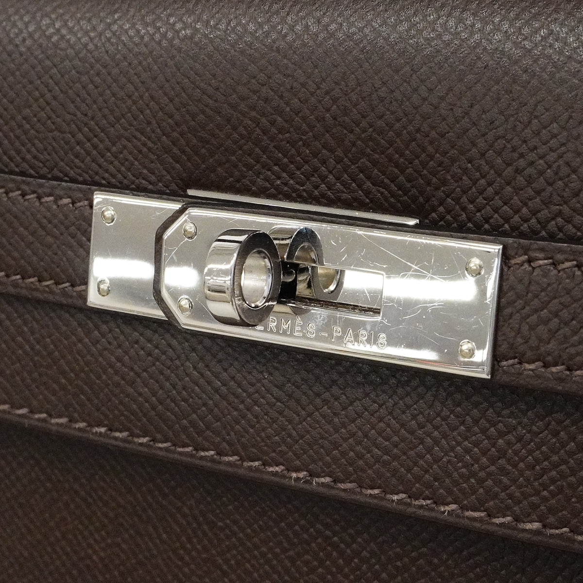 【6fe6619】エルメス ハンドバッグ ケリー35 ヴォーエプソン エコルセ シルバー金具 □N刻印 2wayバッグ【中古】レディース