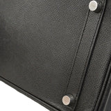 【6fe6621】エルメス ハンドバッグ オータクロア28 ヴォーエプソン ブラック シルバー金具 □J刻印【中古】レディース