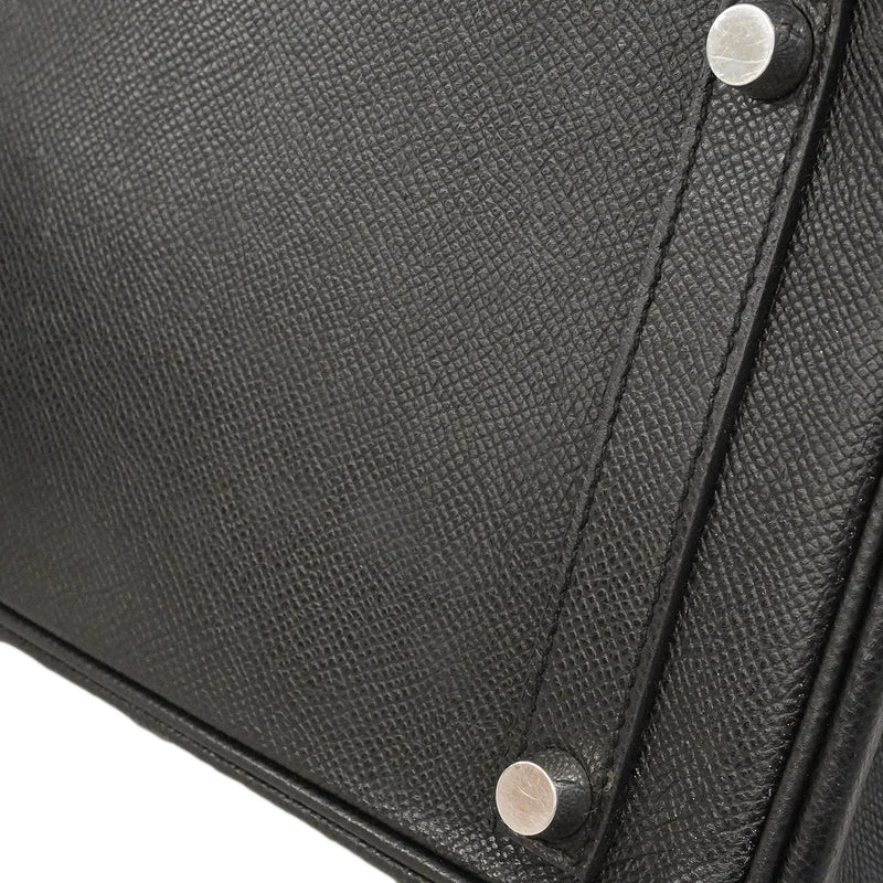 【6fe6621】エルメス ハンドバッグ オータクロア28 ヴォーエプソン ブラック シルバー金具 □J刻印【中古】レディース