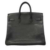 【6fe6621】エルメス ハンドバッグ オータクロア28 ヴォーエプソン ブラック シルバー金具 □J刻印【中古】レディース