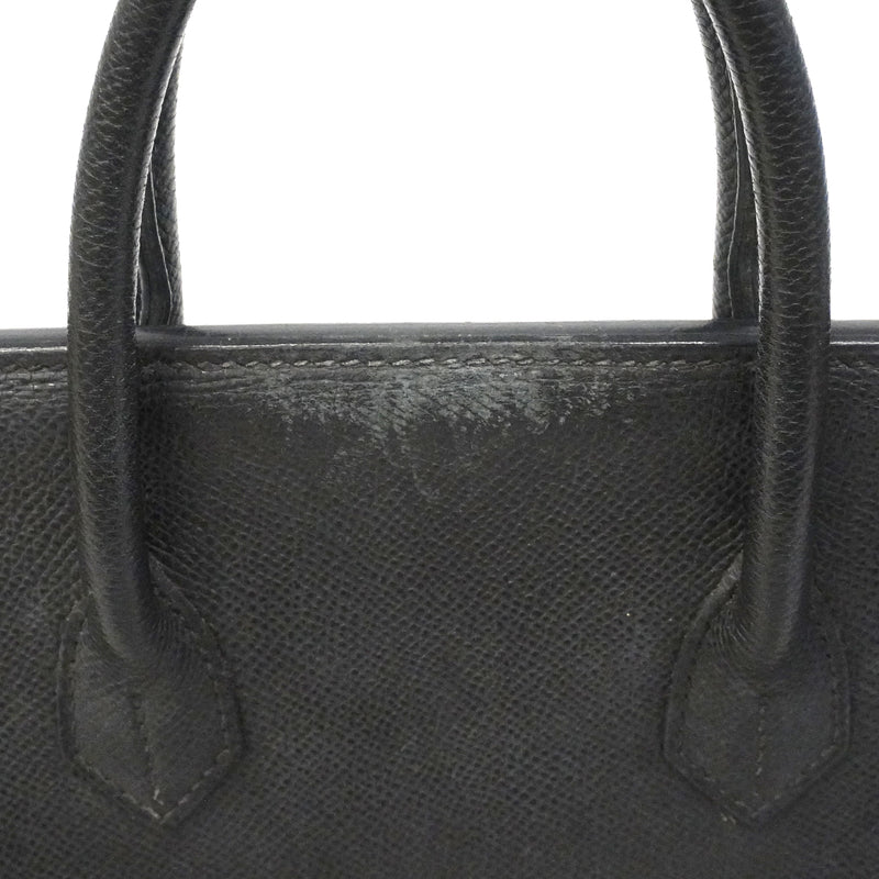 【6fe6621】エルメス ハンドバッグ オータクロア28 ヴォーエプソン ブラック シルバー金具 □J刻印【中古】レディース