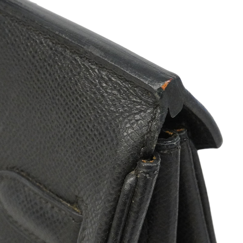 【6fe6621】エルメス ハンドバッグ オータクロア28 ヴォーエプソン ブラック シルバー金具 □J刻印【中古】レディース