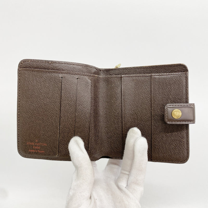 【6fe6630】ルイヴィトン 財布 ダミエ コンパクトジップ N61668 エベヌ【中古】レディース